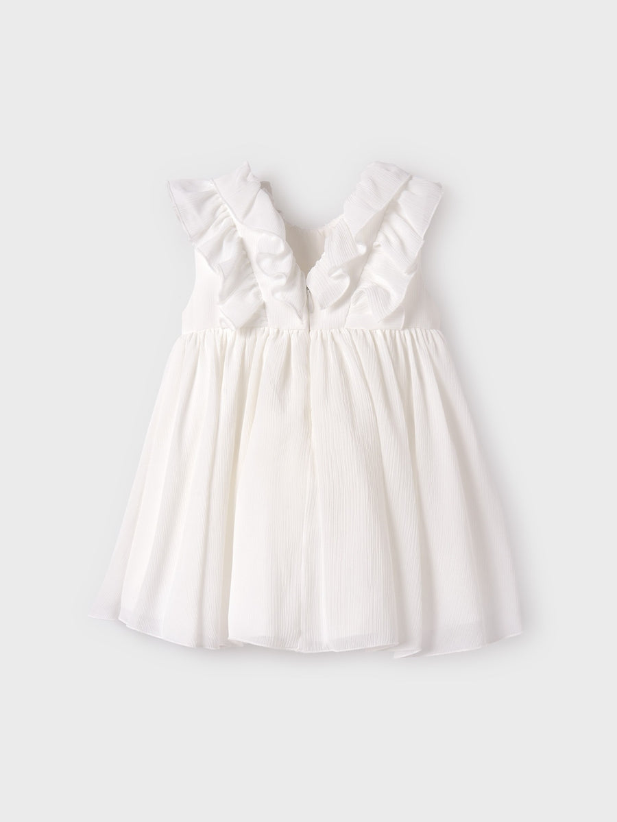 Vestido gase bambula Nata (Creme / Pérola)  para Bebé Menina - Abel & Lula