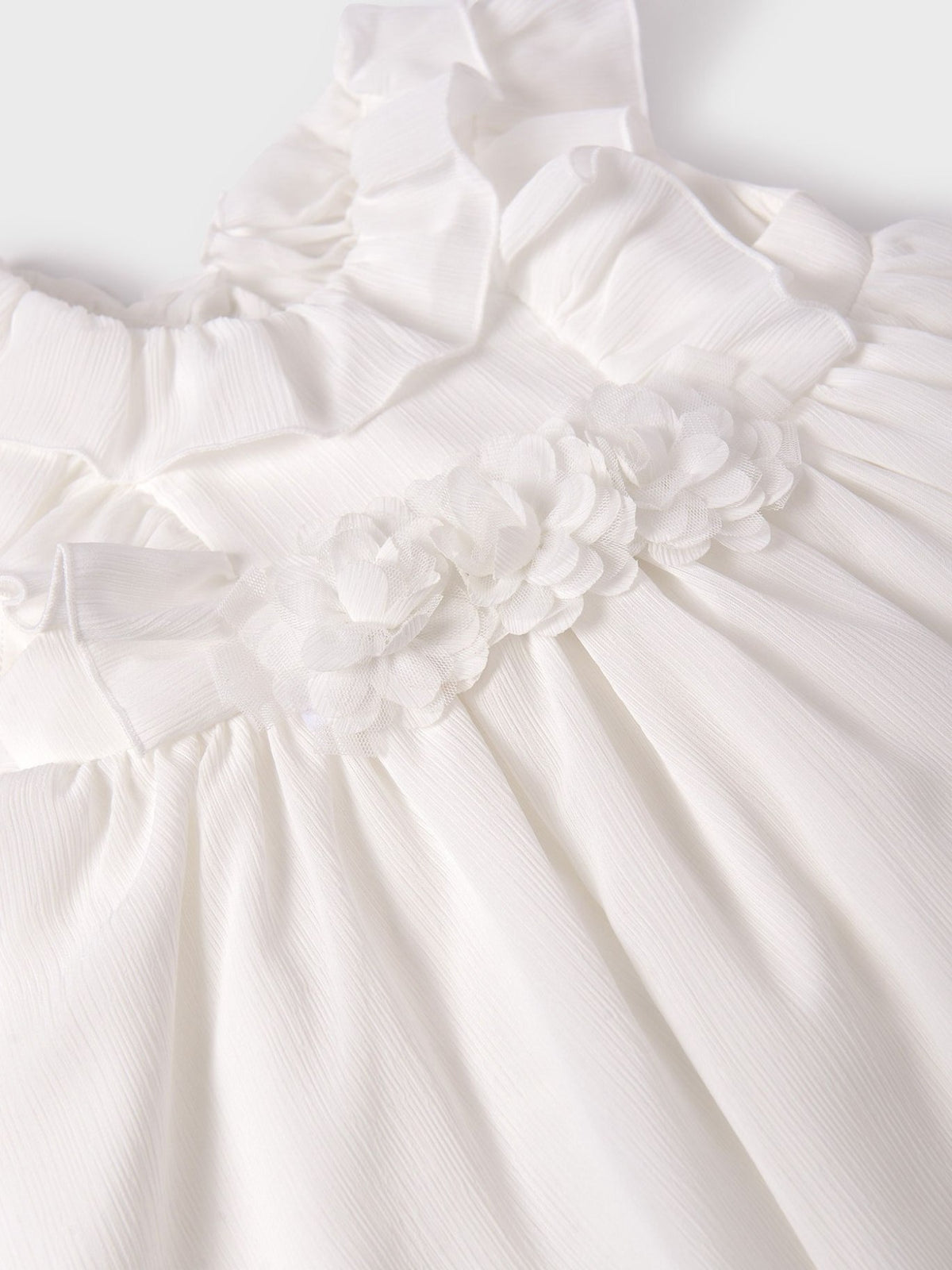 Vestido gase bambula Nata (Creme / Pérola)  para Bebé Menina - Abel & Lula