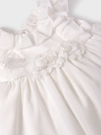Vestido gase bambula Nata (Creme / Pérola)  para Bebé Menina - Abel & Lula