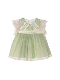 Vestido tule lusangos Verde (Verde)  para Bebé Menina - Abel & Lula