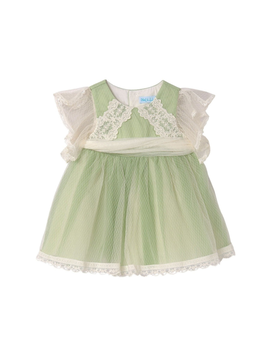 Vestido tule lusangos Verde (Verde)  para Bebé Menina - Abel & Lula