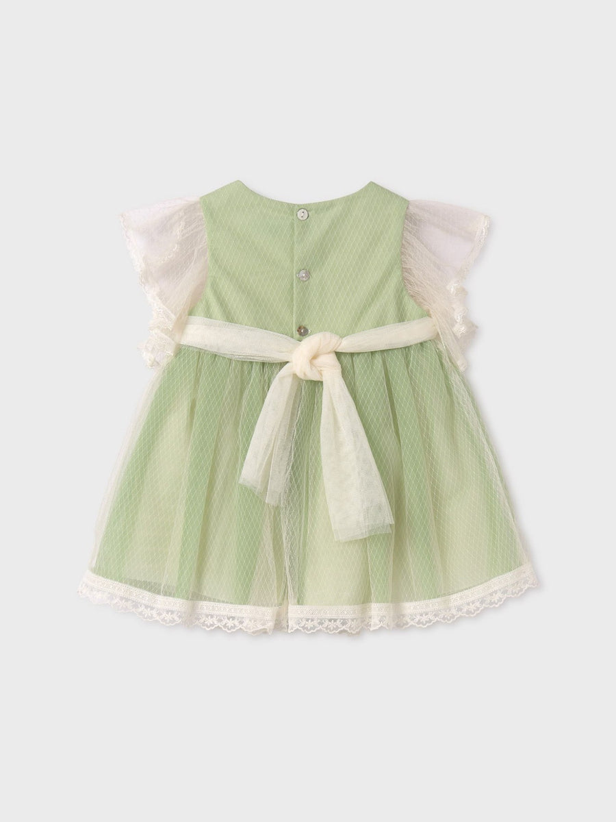 Vestido tule lusangos Verde (Verde)  para Bebé Menina - Abel & Lula