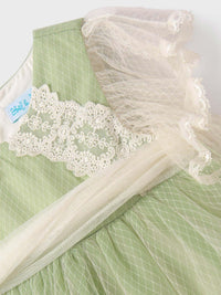 Vestido tule lusangos Verde (Verde)  para Bebé Menina - Abel & Lula
