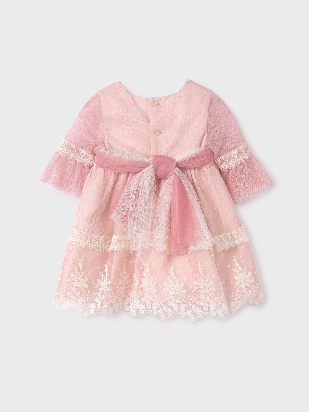 Vestido tule plumeti Blush (Rosa Velho)  para Bebé Menina - Abel & Lula