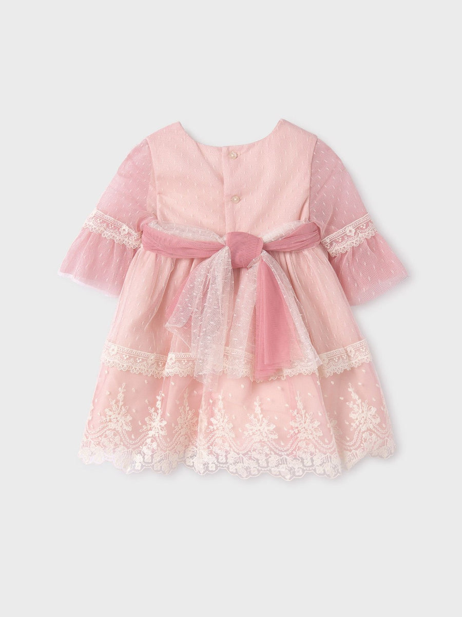 Vestido tule plumeti Blush (Rosa Velho)  para Bebé Menina - Abel & Lula