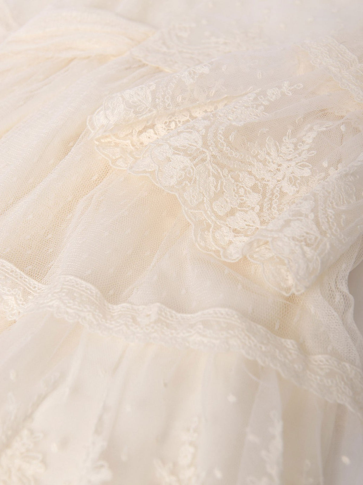 Vestido tule plumeti Crú (Creme / Pérola)  para Menina - Abel & Lula