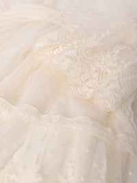 Vestido tule plumeti Crú (Creme / Pérola)  para Menina - Abel & Lula
