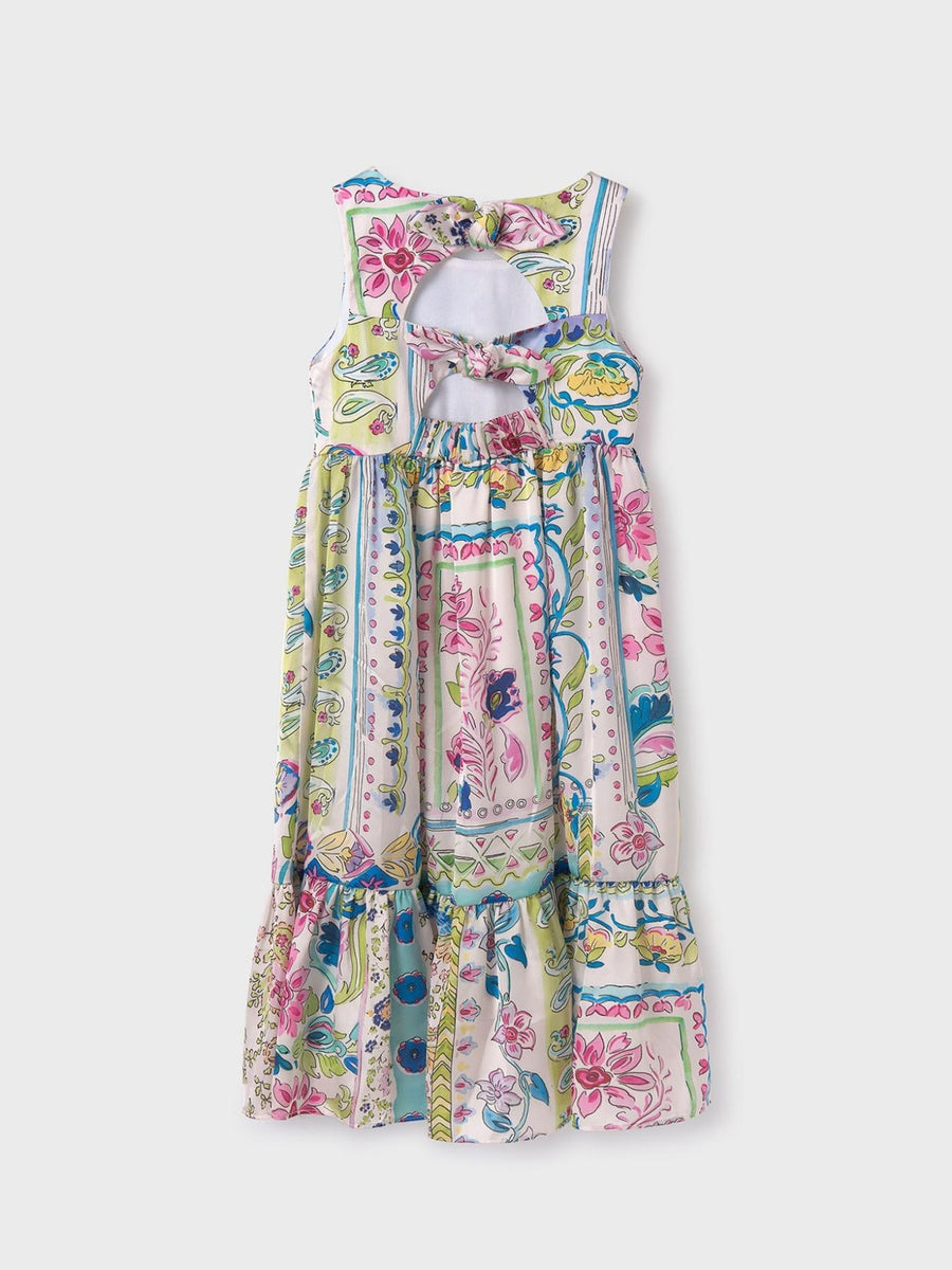 Vestido midi estampado Turquesa (Turquesa)  para Menina - Abel & Lula