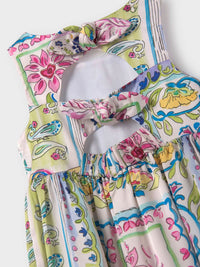 Vestido midi estampado Turquesa (Turquesa)  para Menina - Abel & Lula