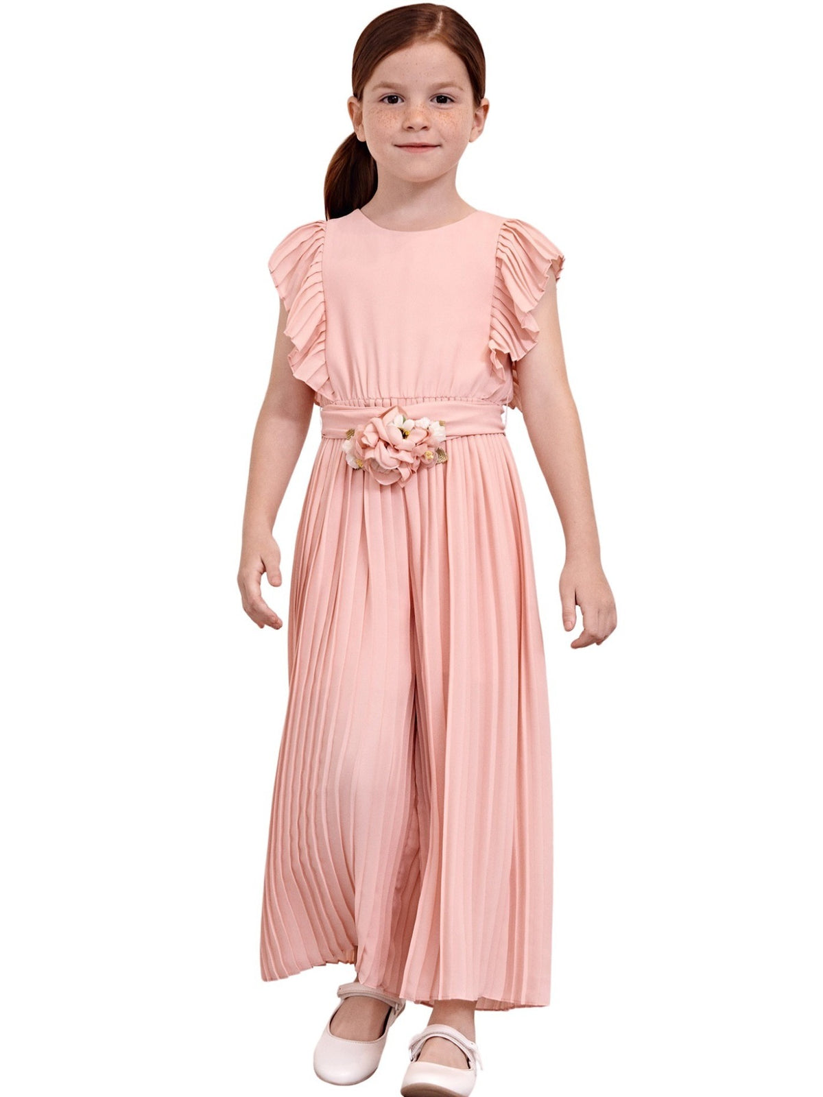Macacão plissado Rosa (Rosa)  para Menina - Abel & Lula