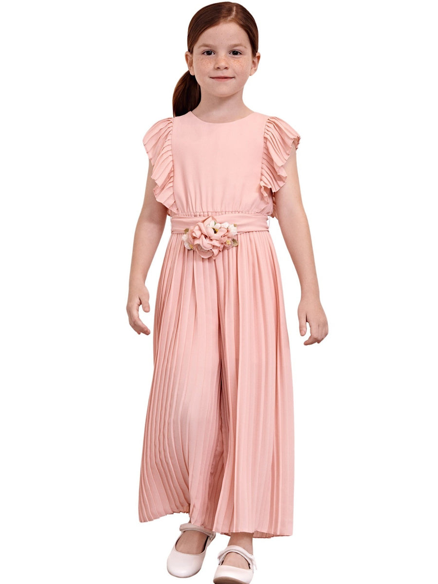 Macacão plissado Rosa (Rosa)  para Menina - Abel & Lula