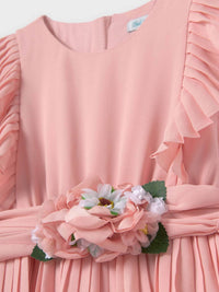 Macacão plissado Rosa (Rosa)  para Menina - Abel & Lula
