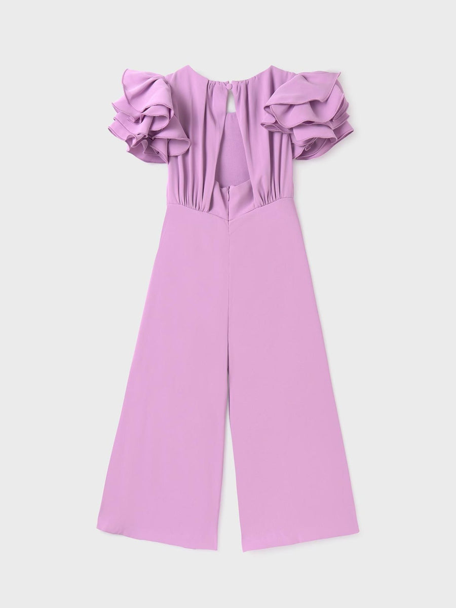 Macacão crepe fluido Rosa malva (Lilás)  para Menina - Abel & Lula