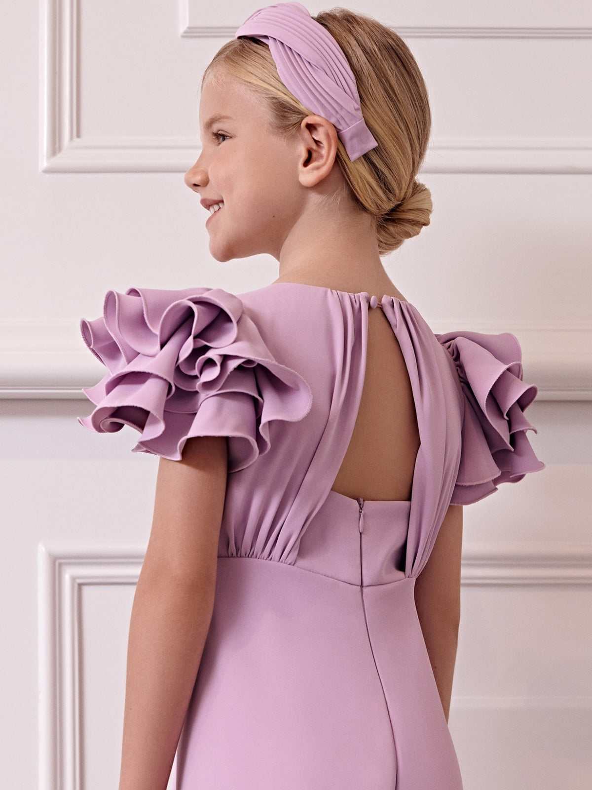 Macacão crepe fluido Rosa malva (Lilás)  para Menina - Abel & Lula