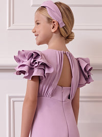 Macacão crepe fluido Rosa malva (Lilás)  para Menina - Abel & Lula