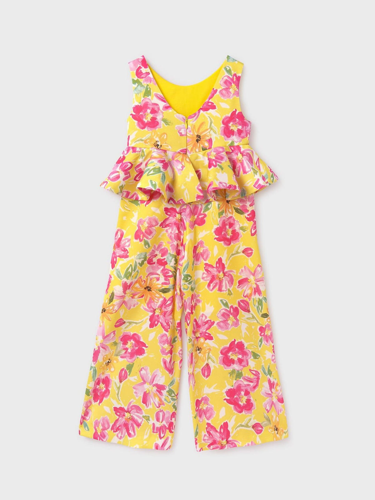 Macacão crepe estampado Amarelo (Amarelo)  para Menina - Abel & Lula
