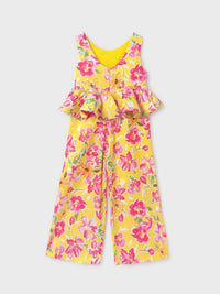 Macacão crepe estampado Amarelo (Amarelo)  para Menina - Abel & Lula