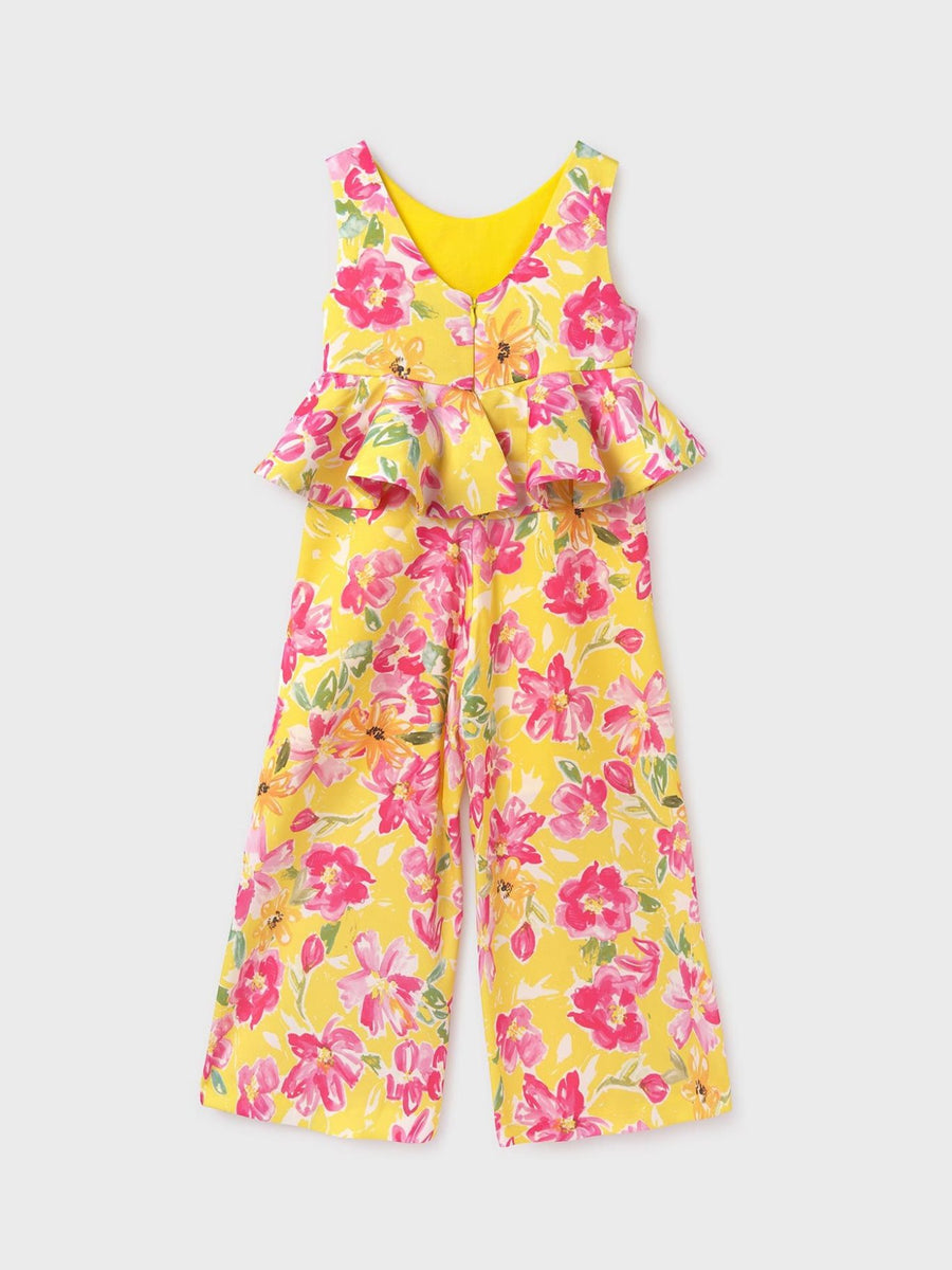 Macacão crepe estampado Amarelo (Amarelo)  para Menina - Abel & Lula