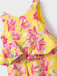 Macacão crepe estampado Amarelo (Amarelo)  para Menina - Abel & Lula