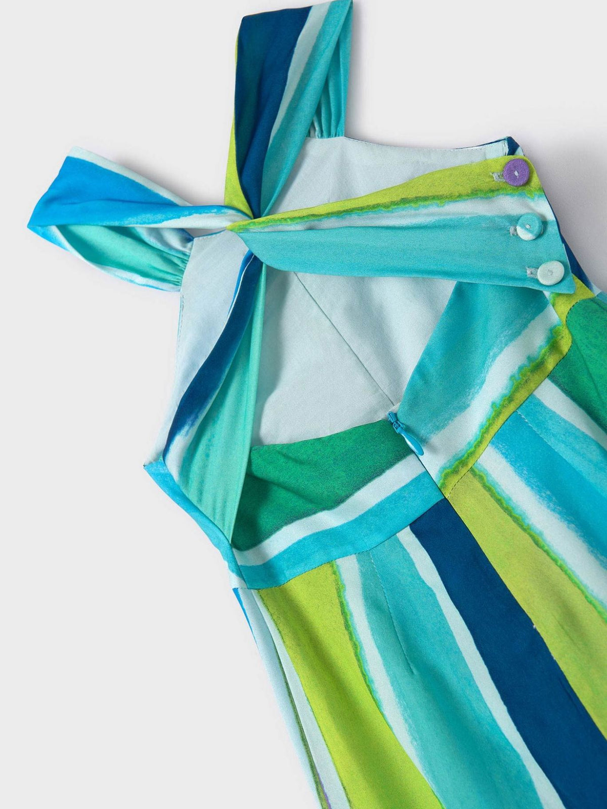 Macacão saten riscas multicor Turquesa (Turquesa)  para Menina - Abel & Lula
