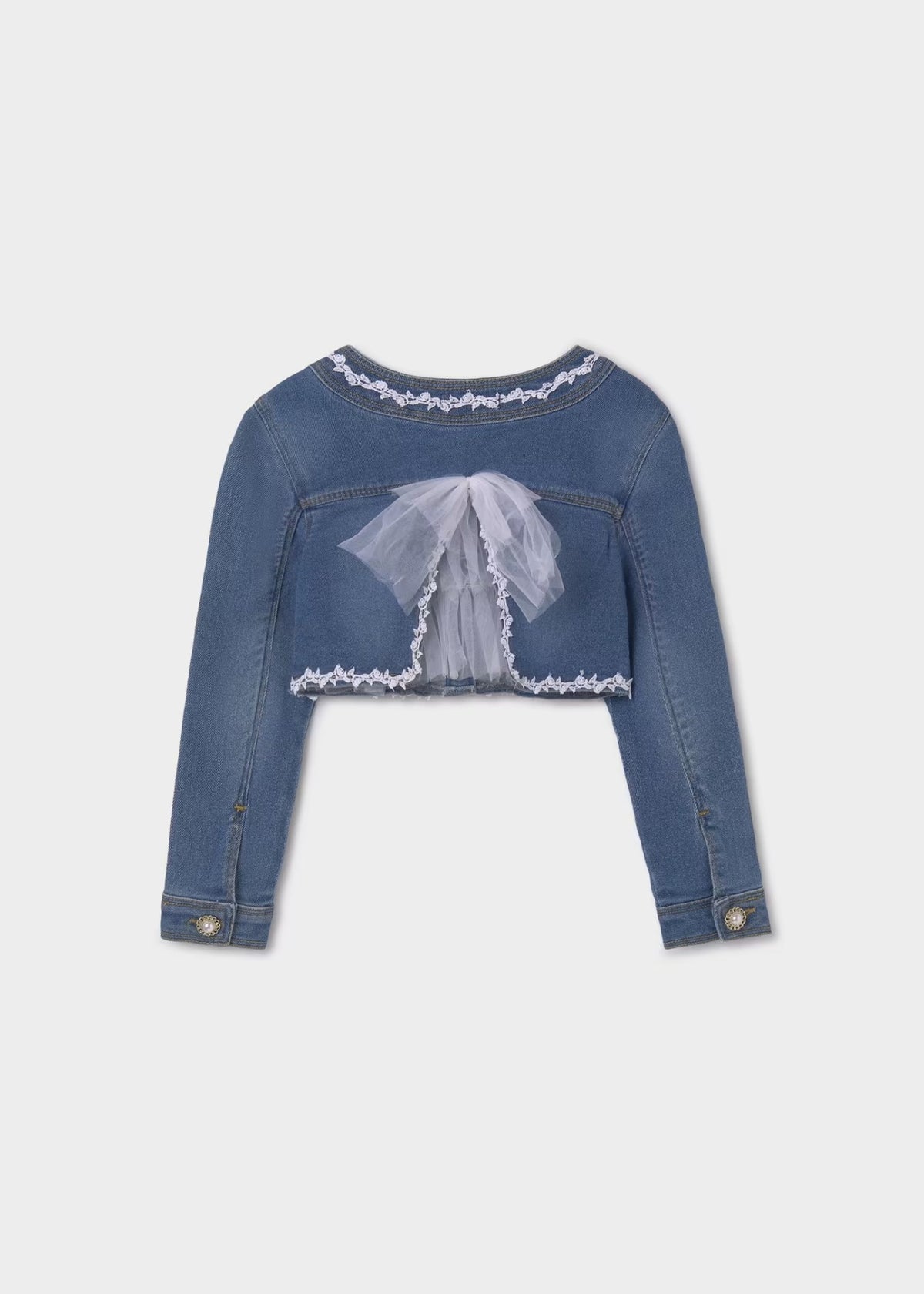 Blusão denim aplicações  (Ganga)  para Menina - Abel & Lula