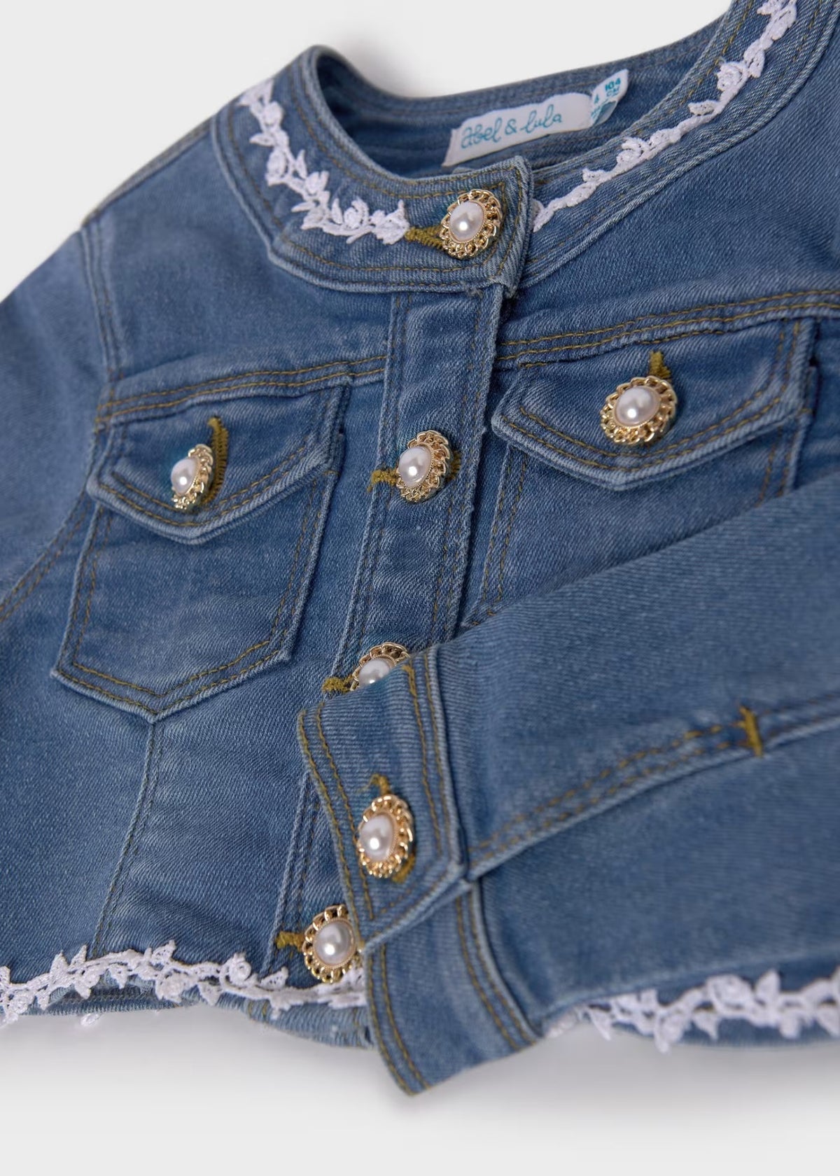 Blusão denim aplicações  (Ganga)  para Menina - Abel & Lula
