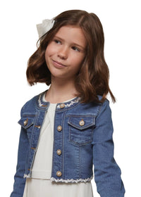 Blusão denim aplicações  (Ganga)  para Menina - Abel & Lula