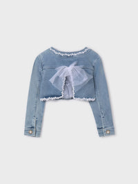 Blusão denim aplicações Bleached (Ganga c/ Lavagem)  para Menina - Abel & Lula