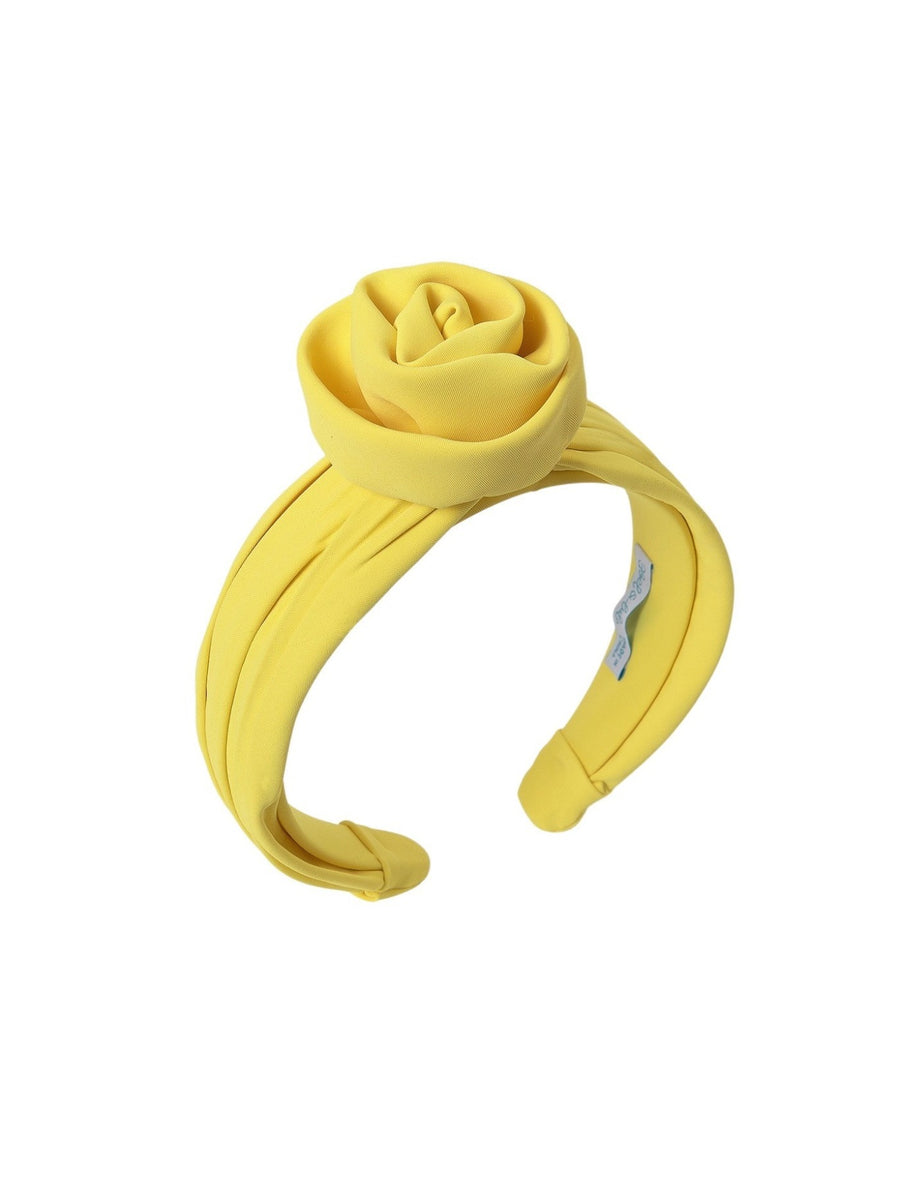 Bandolete crepe flor Amarelo (Amarelo)  para Menina - Abel & Lula