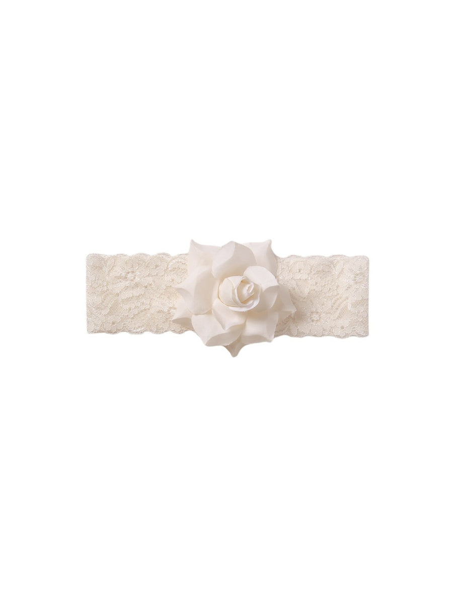 Fita cabelo flor Crú (Creme / Pérola)  para Bebé Menina - Abel & Lula