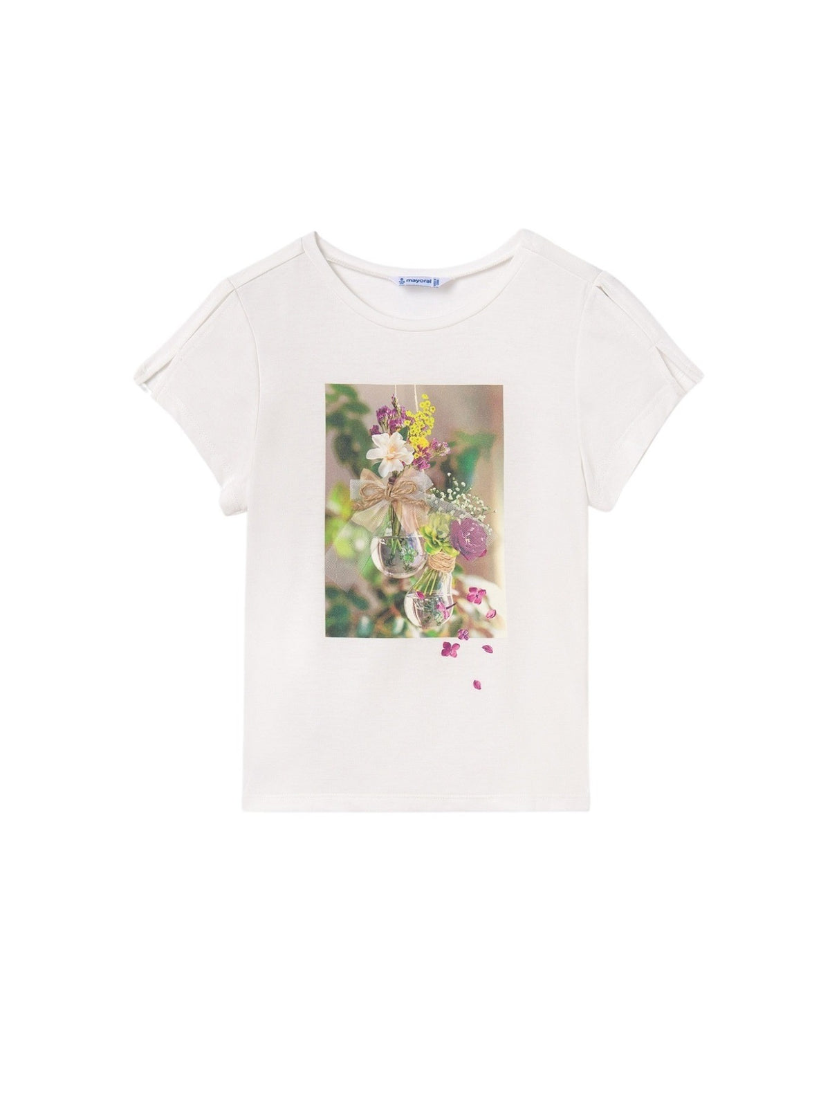 Camiseta m/curta foto Crú (Creme / Pérola)  para Menina - Mayoral