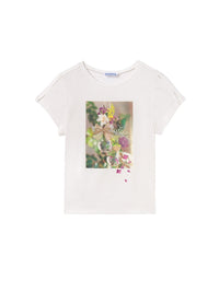 Camiseta m/curta foto Crú (Creme / Pérola)  para Menina - Mayoral