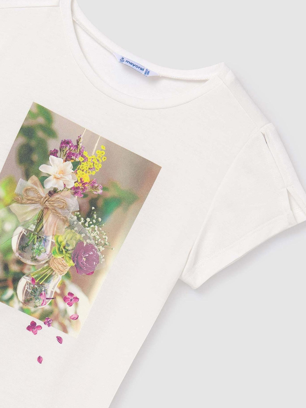 Camiseta m/curta foto Crú (Creme / Pérola)  para Menina - Mayoral