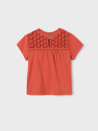 T´shirt combinada guipur Cabaça (Tijolo)  para Menina - Mayoral