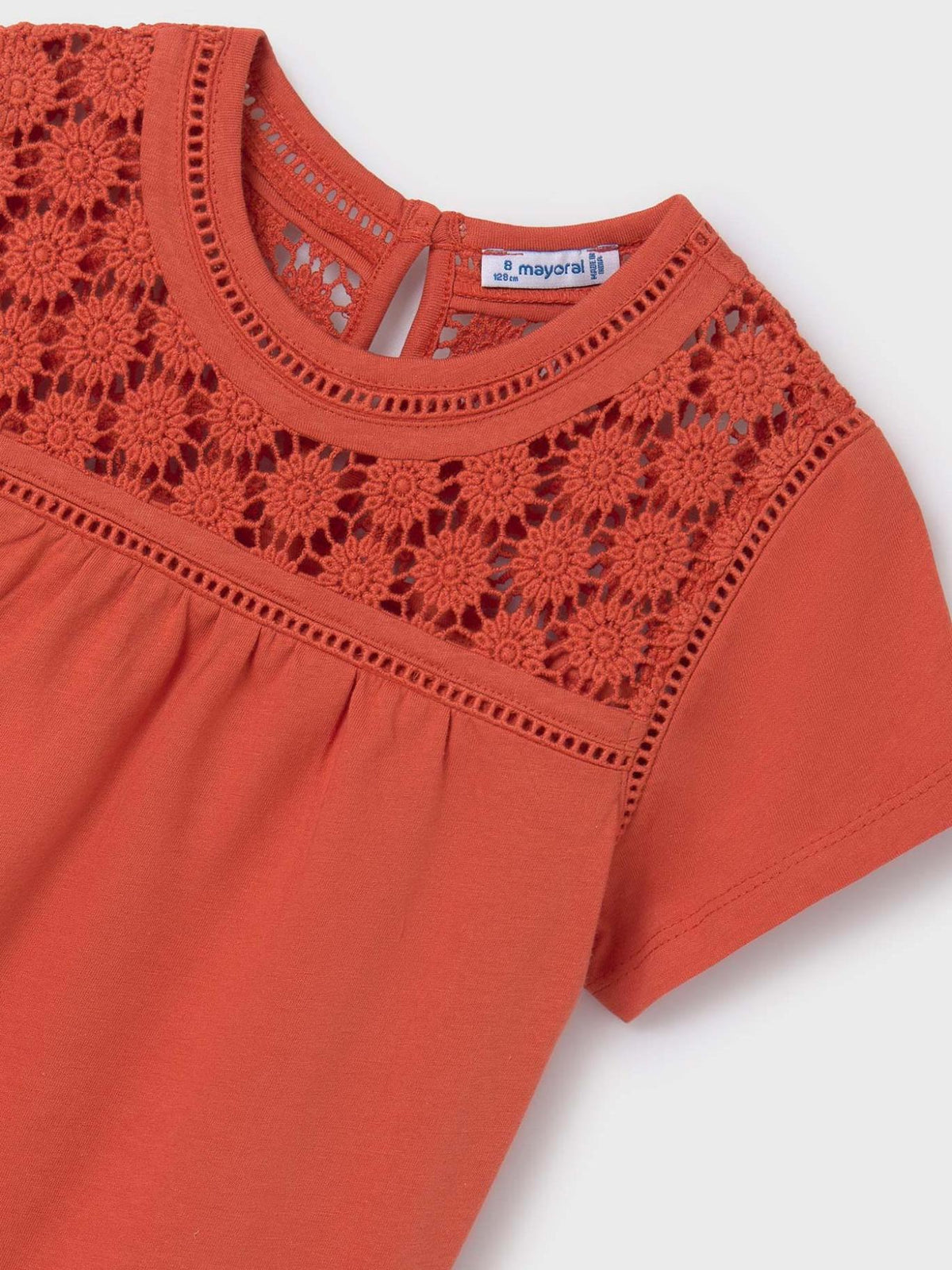 T´shirt combinada guipur Cabaça (Tijolo)  para Menina - Mayoral