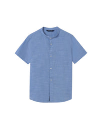 Camisa m/curta gola mao Celeste (Celeste)  para Menino - Mayoral