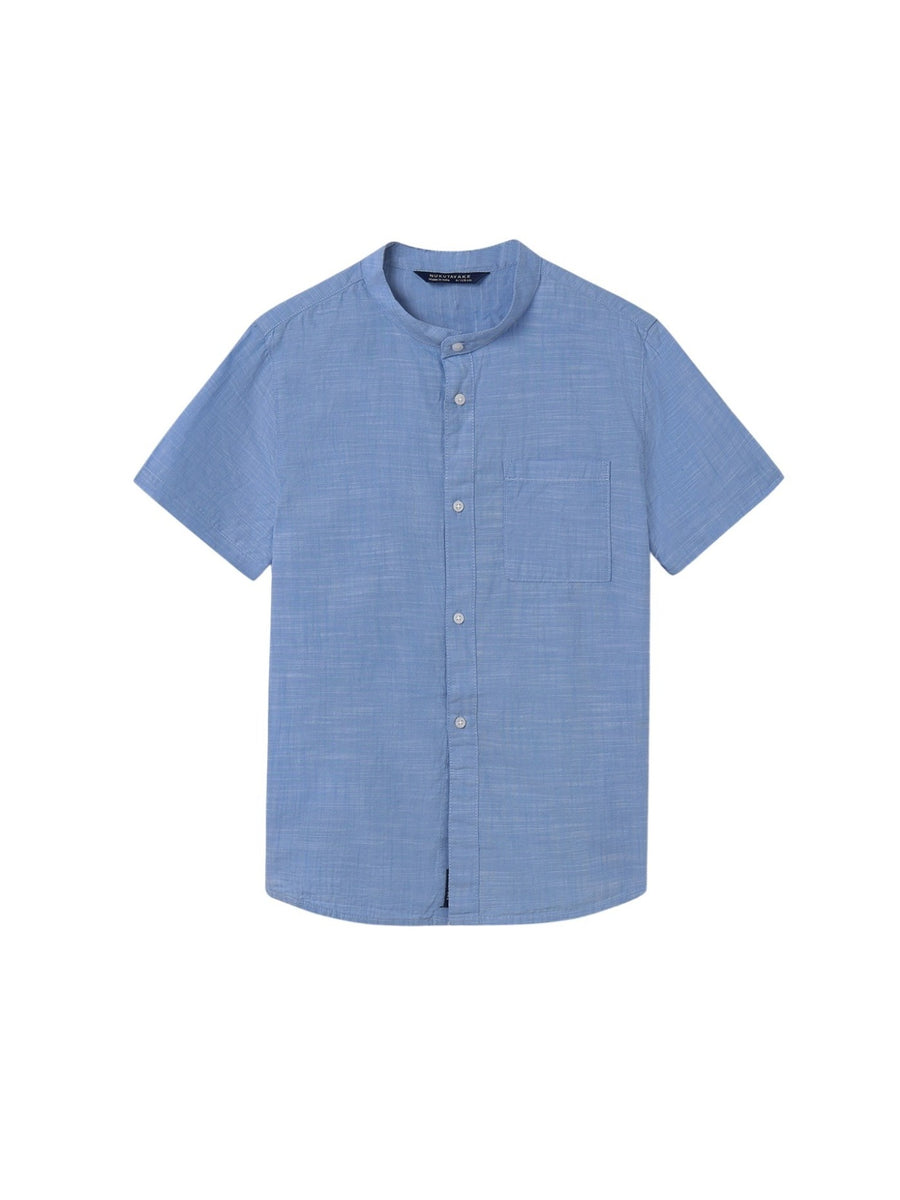 Camisa m/curta gola mao Celeste (Celeste)  para Menino - Mayoral