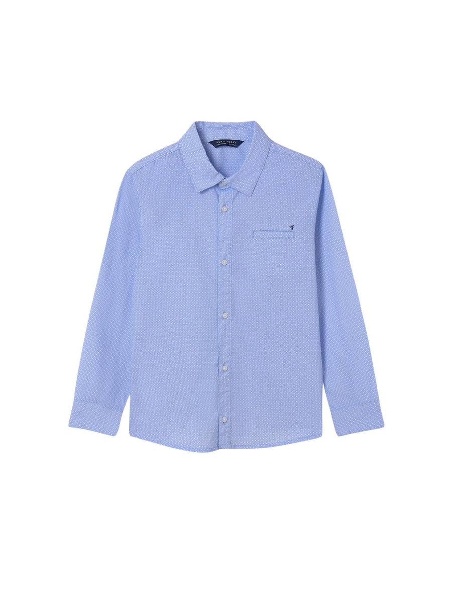 Camisa m/comp.microestampada Celeste (Celeste)  para Menino - Mayoral