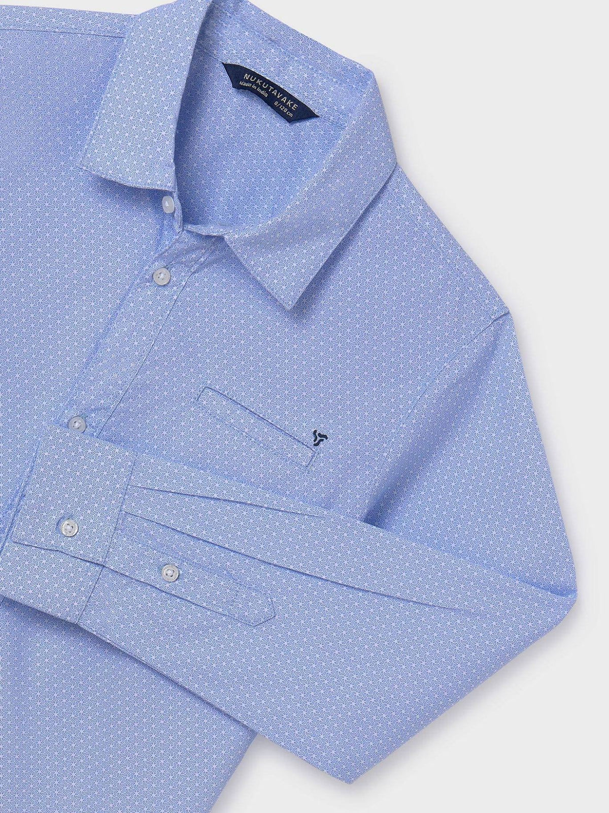 Camisa m/comp.microestampada Celeste (Celeste)  para Menino - Mayoral