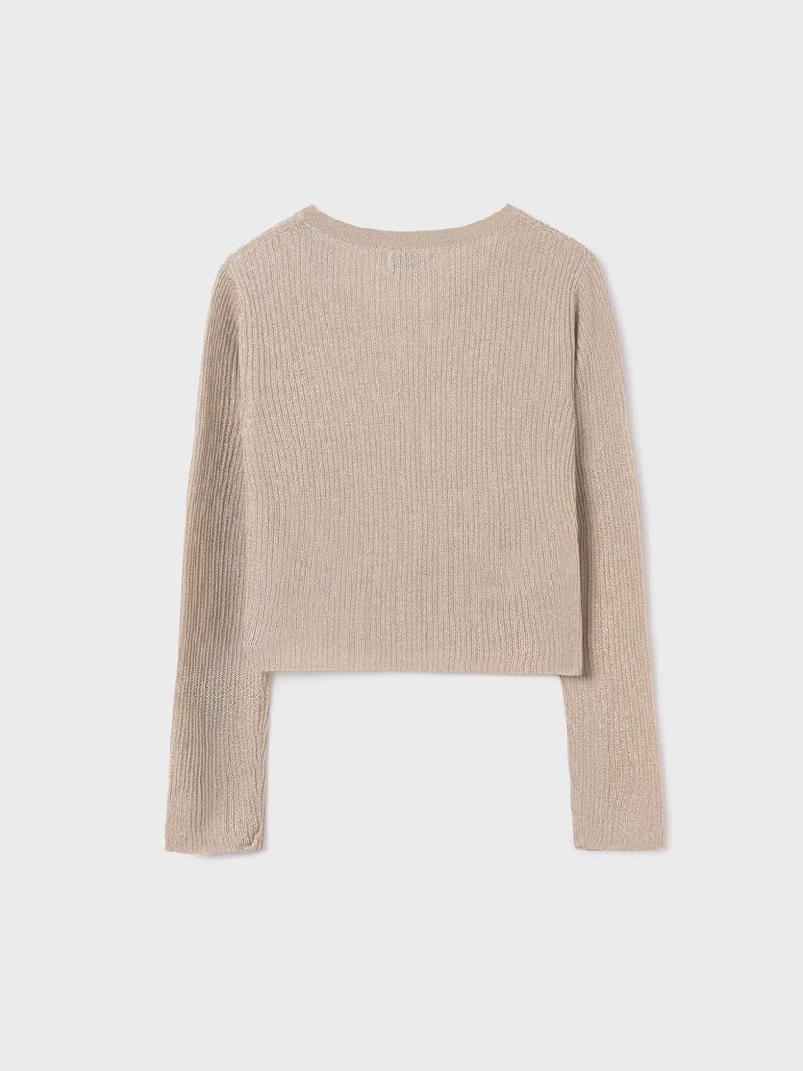 Casaco tricot Raiz vig (Bege)  para Menina - Mayoral