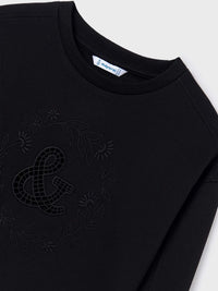 Sweat-shirt Preto (Preto)  para Menina - Mayoral