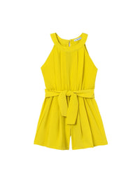 Macacão curto crepe Pistacho (Amarelo Ocre)  para Menina - Mayoral