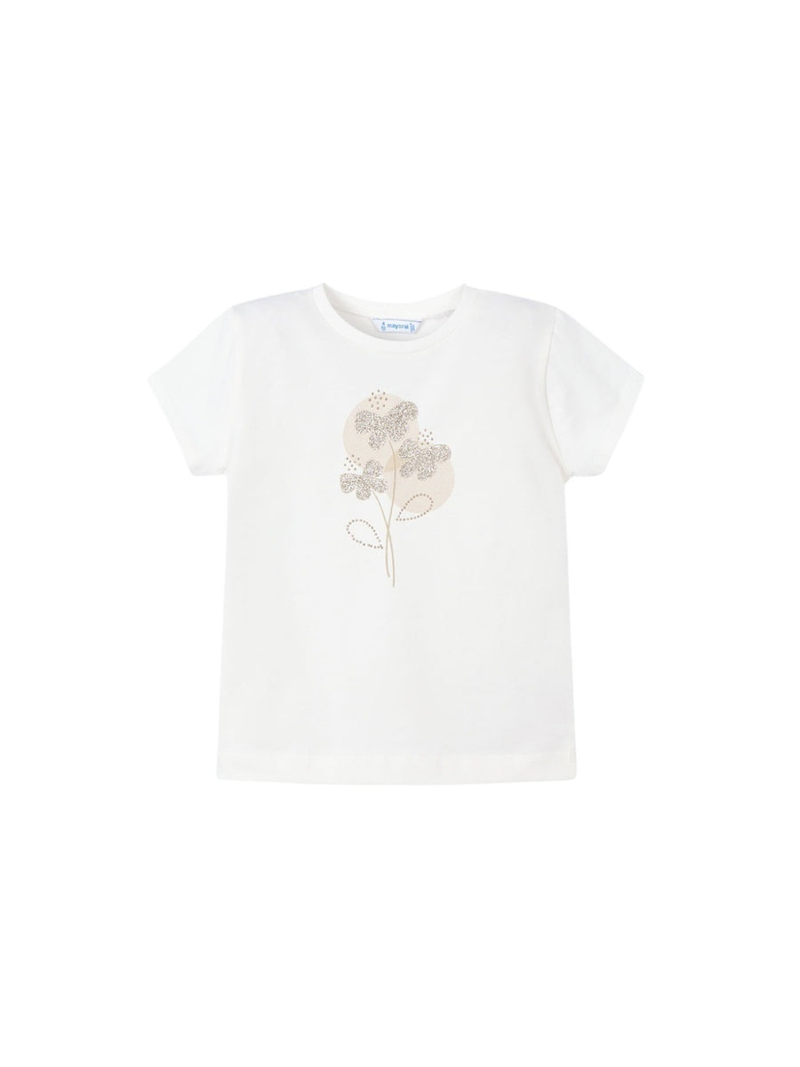 Camiseta básica Crú (Creme / Pérola)  para Menina - Mayoral