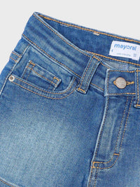 Short ganga básico Base (Ganga c/ Lavagem)  para Menina - Mayoral
