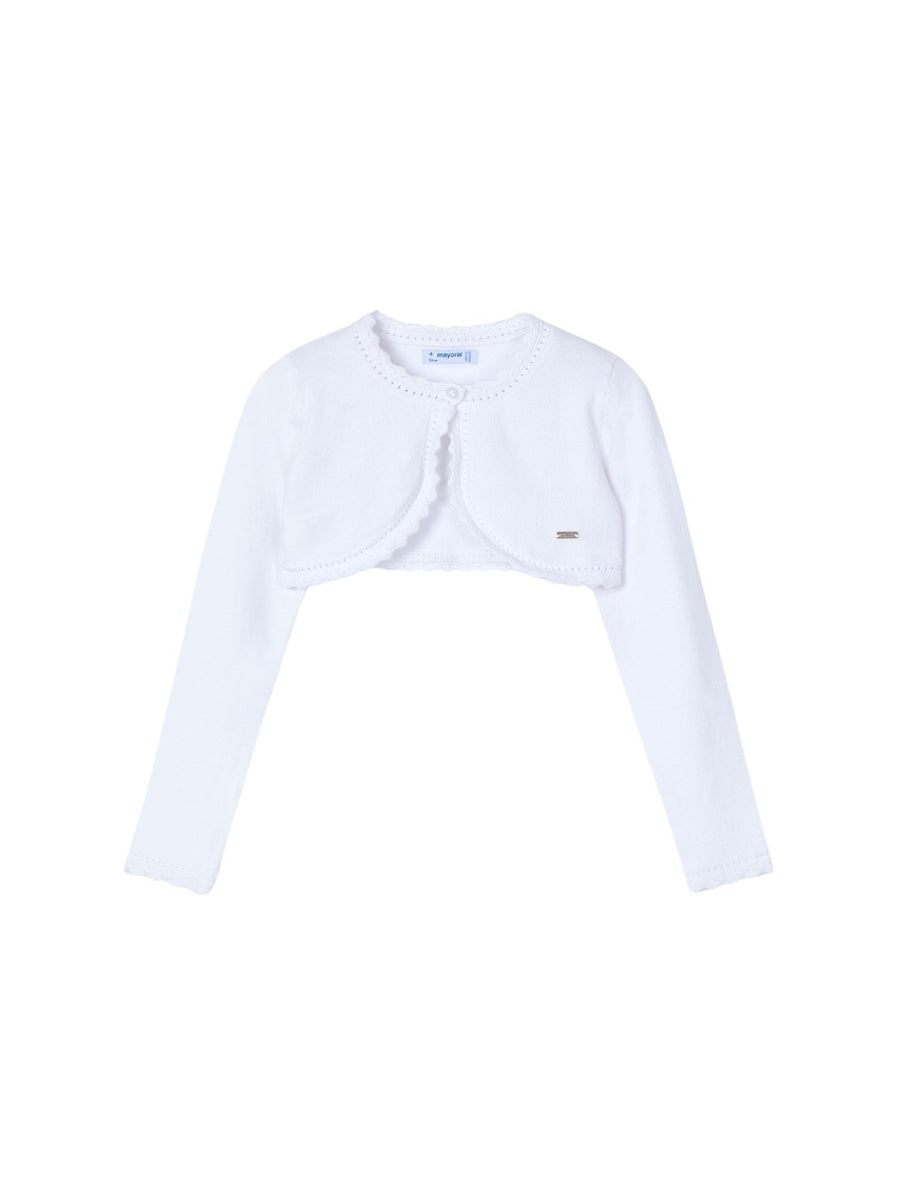 Casaco bolero tricô básico Branco (Branco)  para Menina - Mayoral