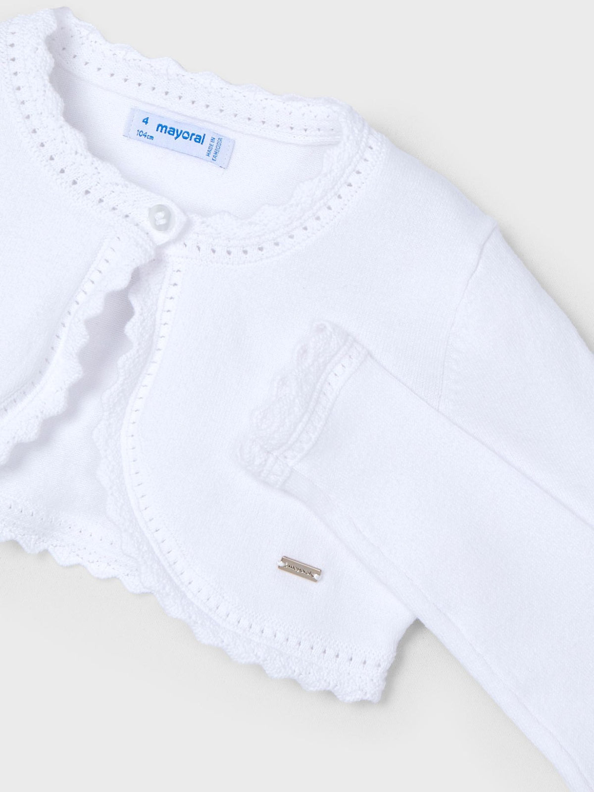 Casaco bolero tricô básico Branco (Branco)  para Menina - Mayoral