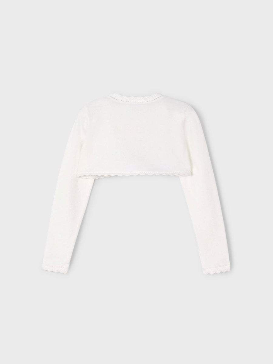 Casaco bolero tricô básico Crú (Creme / Pérola)  para Menina - Mayoral