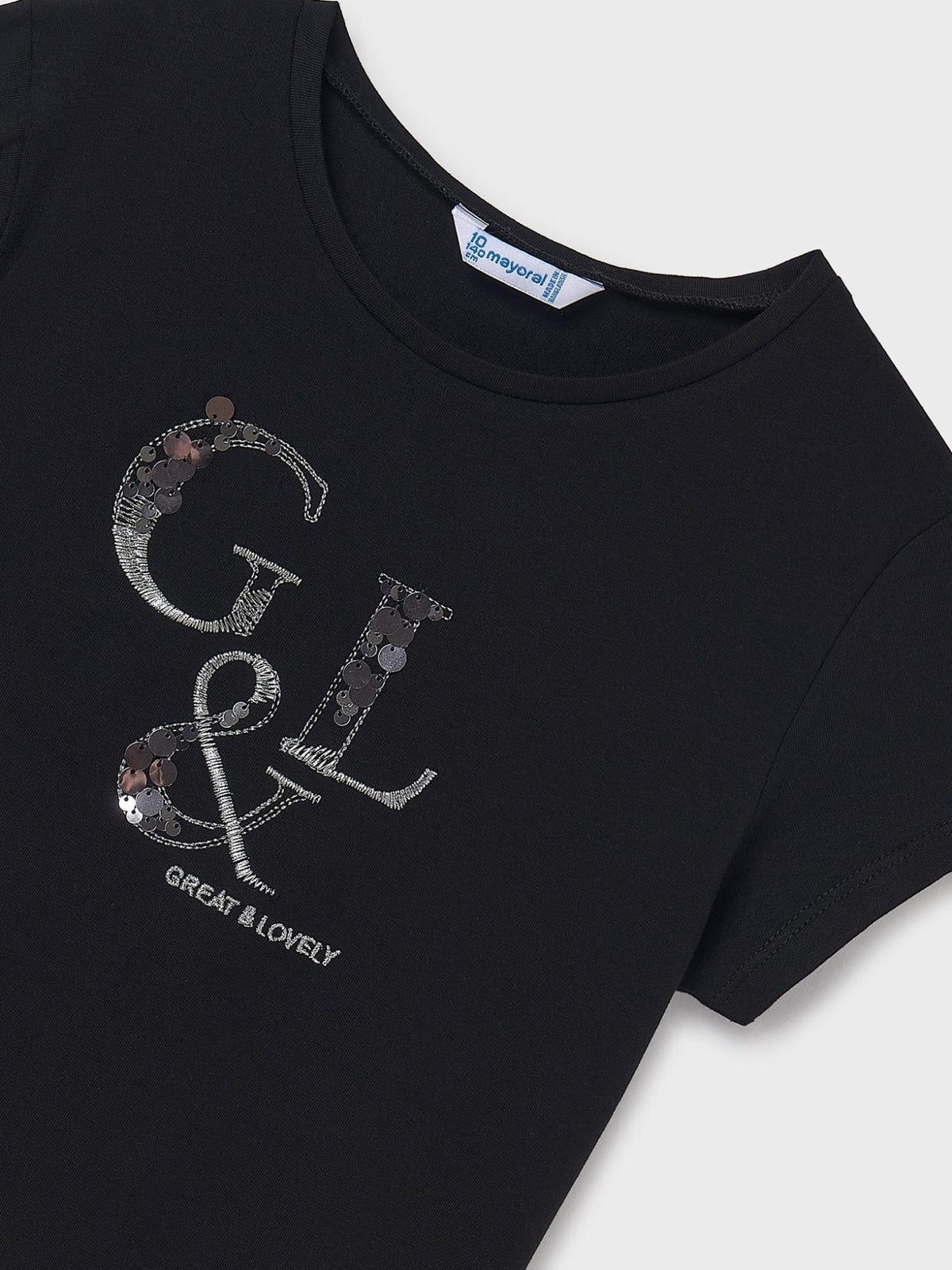 Camiseta básica Preto (Preto)  para Menina - Mayoral