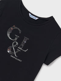 Camiseta básica Preto (Preto)  para Menina - Mayoral