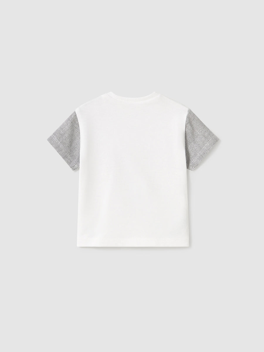 Camiseta manga curta Bco-cast. (Castanho Claro)  para Bebé Menino - Mayoral